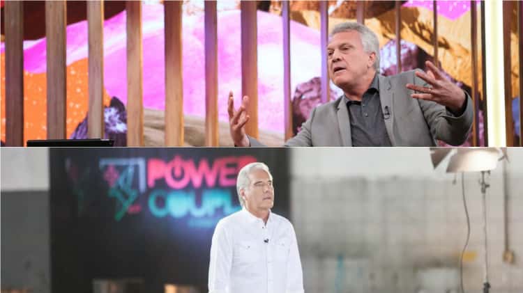 Bial e Power Couple hoje no "Subiu, desceu" (Foto montagem TV Foco)