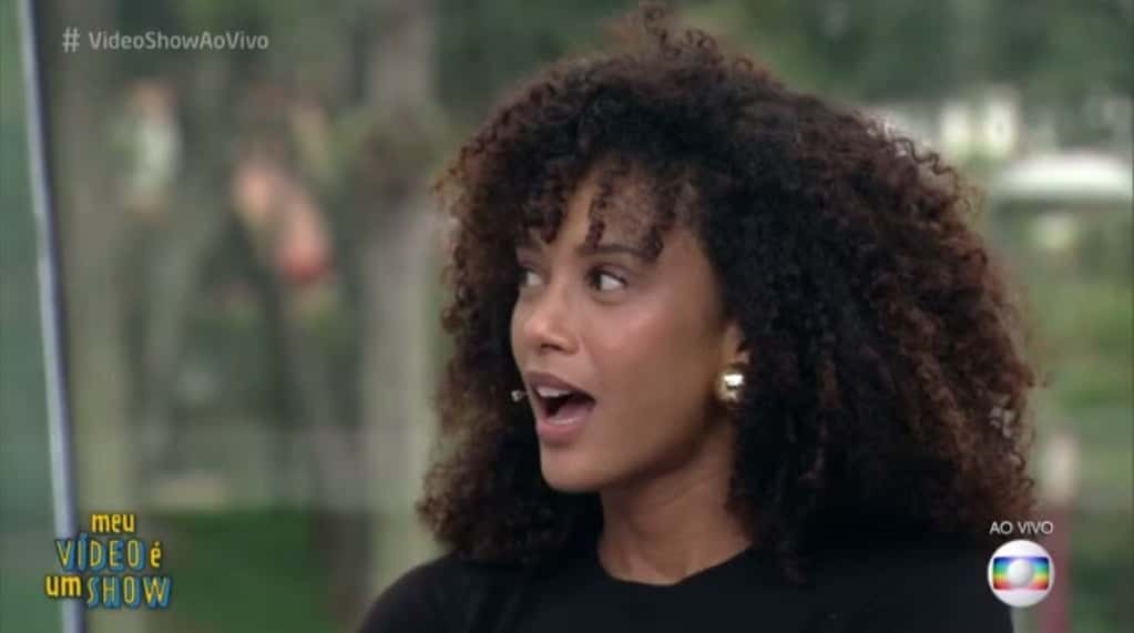 A atriz, Taís Araújo, foi convidada do quadro "Meu vídeo é um show" (Foto: Reprodução)