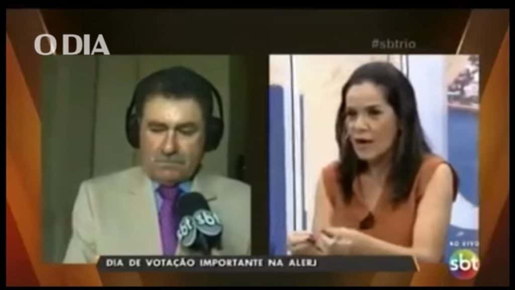 Isabele Benito bateu boca com deputado ao vivo na TV. (Foto: Reprodução/SBTRio)