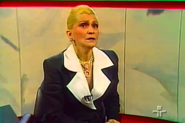 A apresentadora Hebe Camargo no Roda Viva (Foto: Reprodução/TV Cultura)