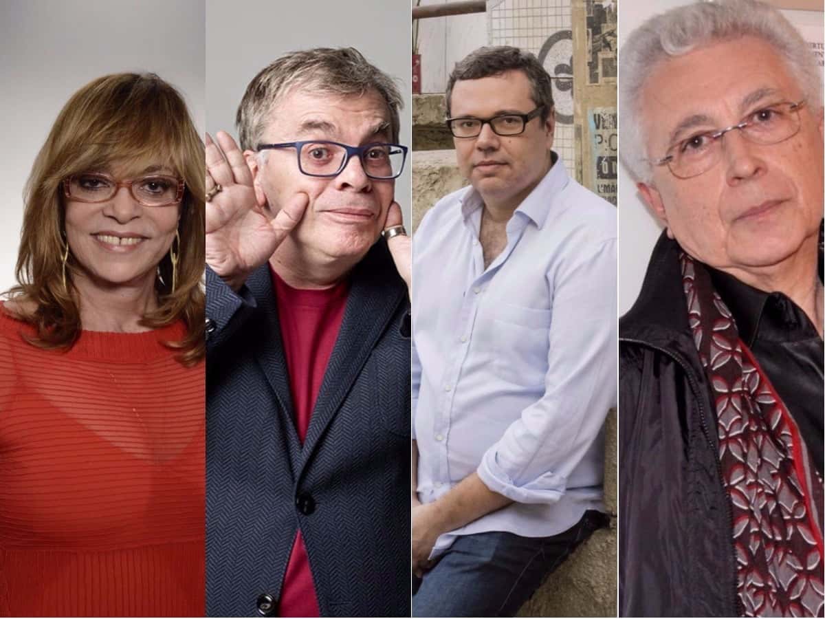 Ordem de autores na fila das novela das nove: Gloria Perez, Walcyr Carrasco, João Emanuel Carneiro e Aguinaldo Silva (Foto montagem: TV Foco)