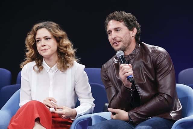 Leandra Leal e Flávio Canto na coletiva do 'Criança Esperança' 2017 (Foto: Globo/Marcos Rosa)