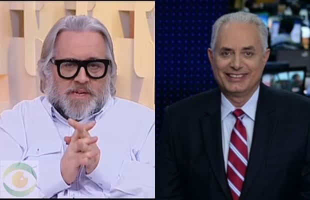 William Waack recebeu comentários negativos de Leão Lobo. (Foto: Reprodução/SBT/Globo)