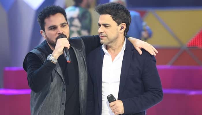 Luciano Camargo e o irmão, Zezé no "Legendários" (Foto: Antonio Chahestian/Record)