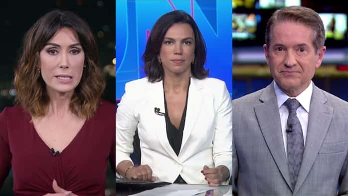 Michelle Barros, Ana Paula Araújo e Carlos Tramontina como substitutos na Globo (Foto: Reprodução/Globo/Montagem)