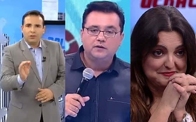 Apresentadores cobraram a presença do apresentador. (Foto: Reprodução)