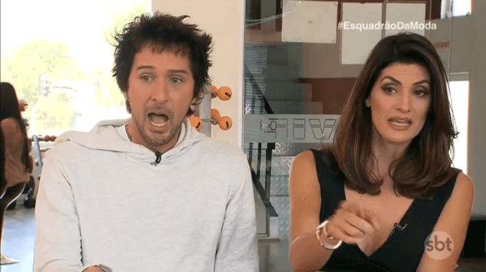 Arlindo Grund e Isabela Fiorentino no "Esquadrão da Moda" (Foto: Reprodução/SBT)