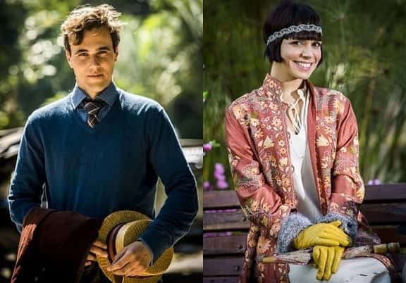 Vicente (Bruno Ferrari) e Olímpia (Sabrina Petraglia) em 'Tempo de Amar' (Foto: Globo/João Miguel Júnior)