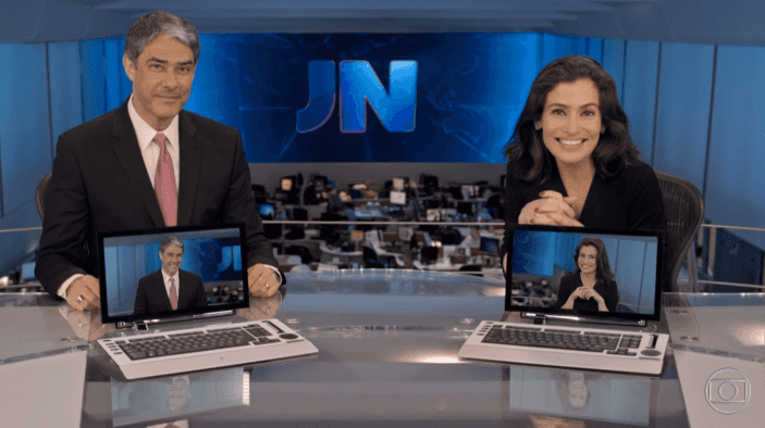 William Bonner e Renata Vasconcellos em divulgação do Globo Play (Foto: Reprodução/Globo)