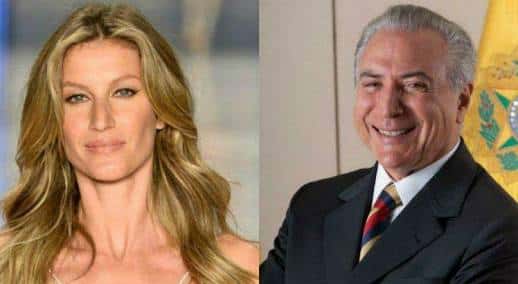 Gisele Bündchen e Michel Temer (Foto: Divulgação)