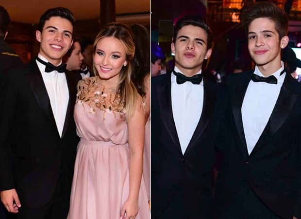 Larissa Manoela e Thomaz Costa e Thomaz com João Guilherme (Foto: Leo Franco / Agnews)