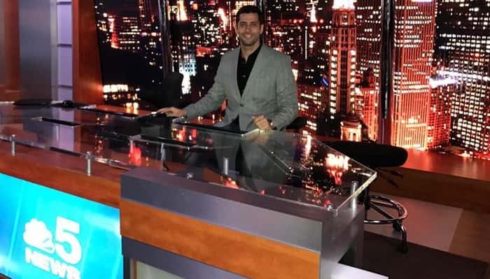 Marcelo Zagonel nos estúdios da NBC. (Foto: Reprodução/Instagram)