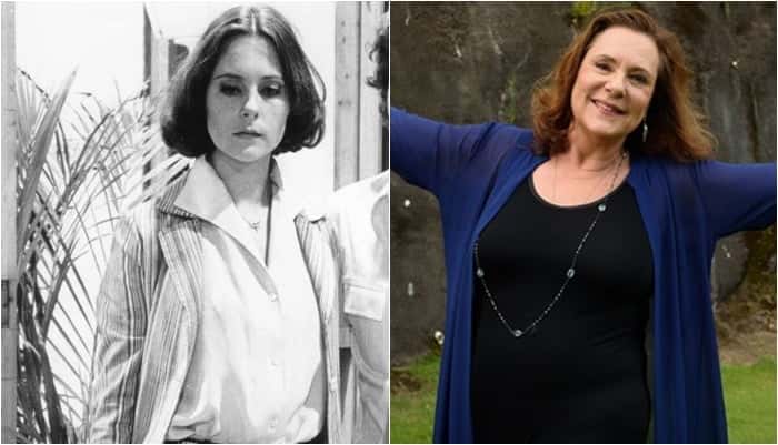 Elizabeth Savalla em "Pai Herói", em 1979 e nos dias atuais. (Foto: Montagem/Divulgação)