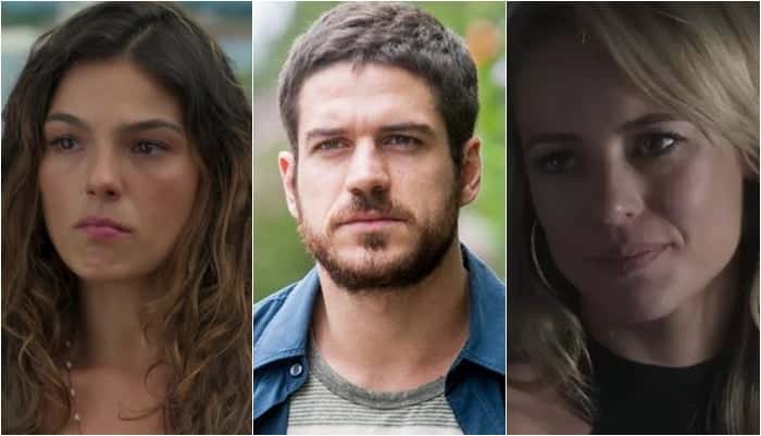 Isis Valverde, Marco Pigossi e Paolla Oliveira formam triângulo amoroso em "A Força do Querer". (Foto: Montagem/Reprodução)
