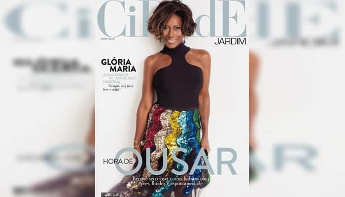 Glória Maria é capa da revista "Cidade Jardim". (Foto: Montagem/Reprodução)