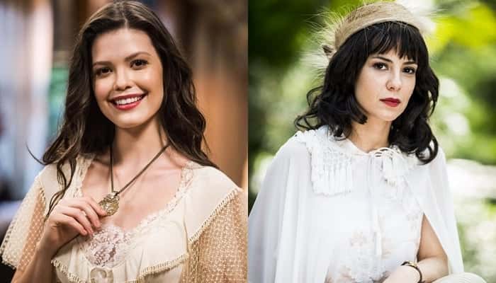 Maria Vitória (Vitória Strada) e Lucinda (Andreia Horta) em 'Tempo de Amar' (Foto: Globo/João Miguel Júnior)