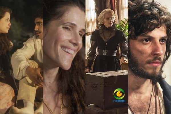 O possíveis finais da novela "Novo Mundo". (Foto: Reprodução/Montagem/TV Foco)