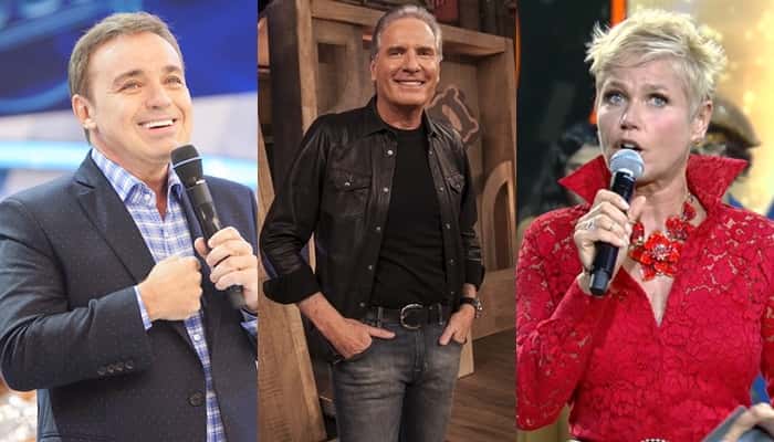 Gugu Liberato, Roberto Justus e Xuxa Meneghel (Foto: Antonio Chahestian/Edu Moraes/Reprodução/Record)