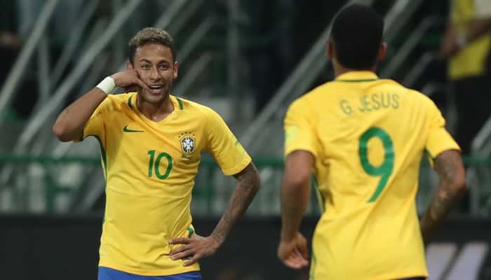 Neymar Jr. e Gabriel Jesus na partida entre Brasil x Chile (Foto: Lucas Figueiredo/CBF)