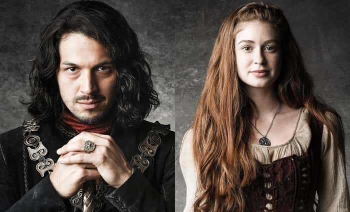 Afonso (Rômulo Estrela) e Amália (Marina Ruy Barbosa) em "Deus Salve o Rei" (Foto: Globo/Sergio Zalis)