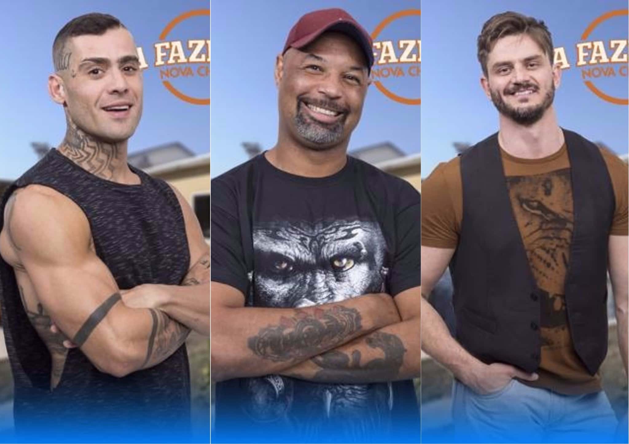 Yuri, Dinei e Marcos estão na roça (Foto montagem: TV Foco)