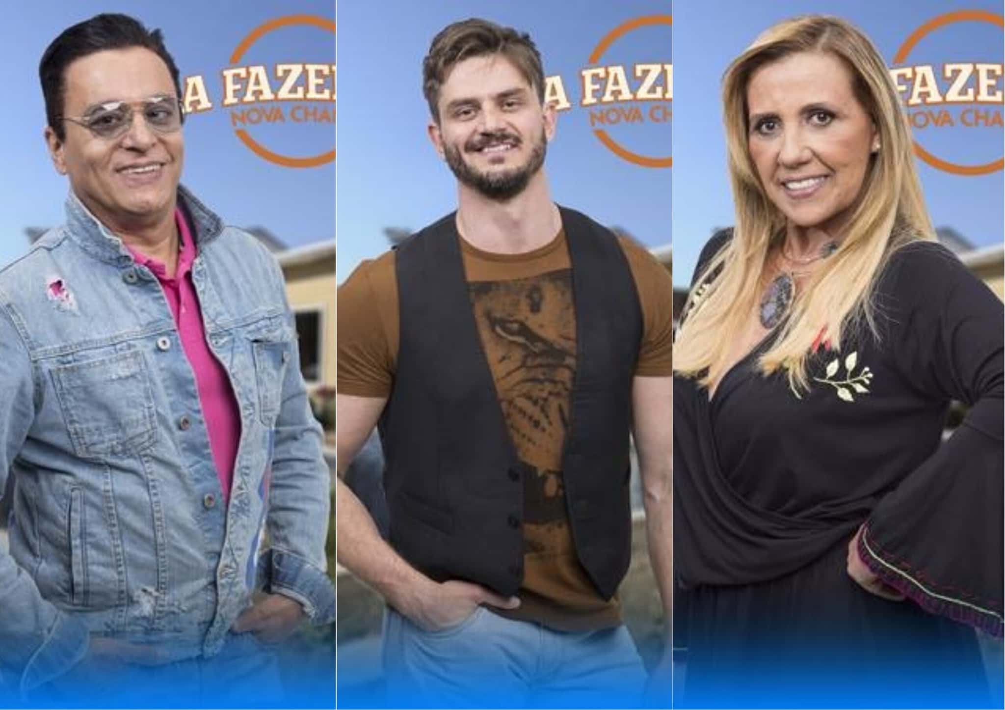 Nahim, Marcos Harter e Rita Cadillac estão na roça (Foto montagem TV Foco)