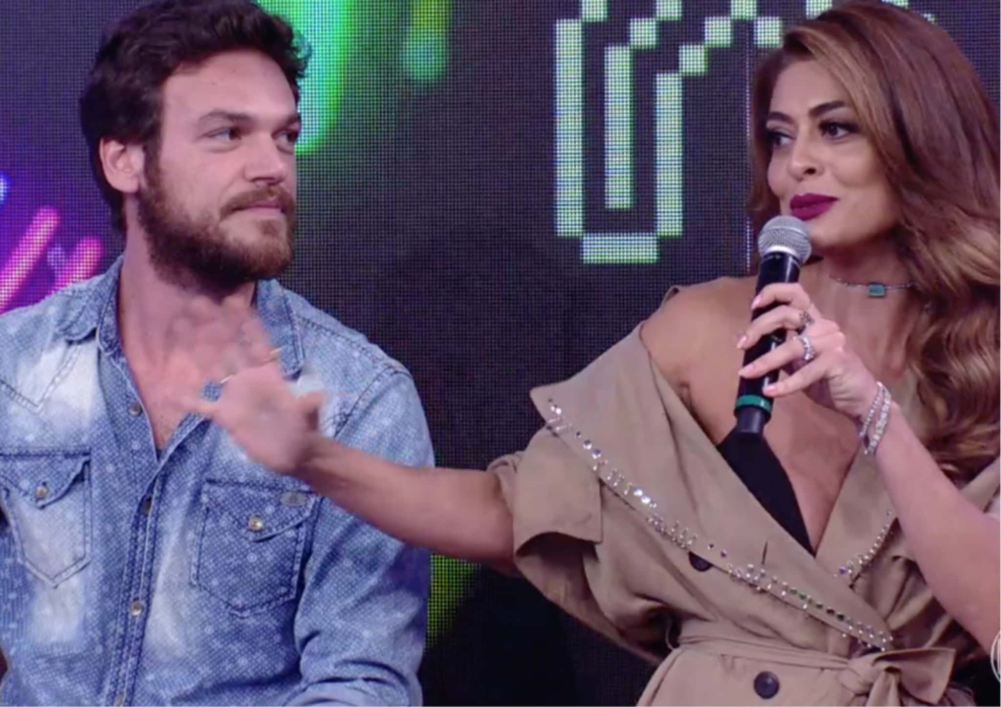 Emilio Dantas e Juliana Paes durante o "Ding Dong" (Foto reprodução)