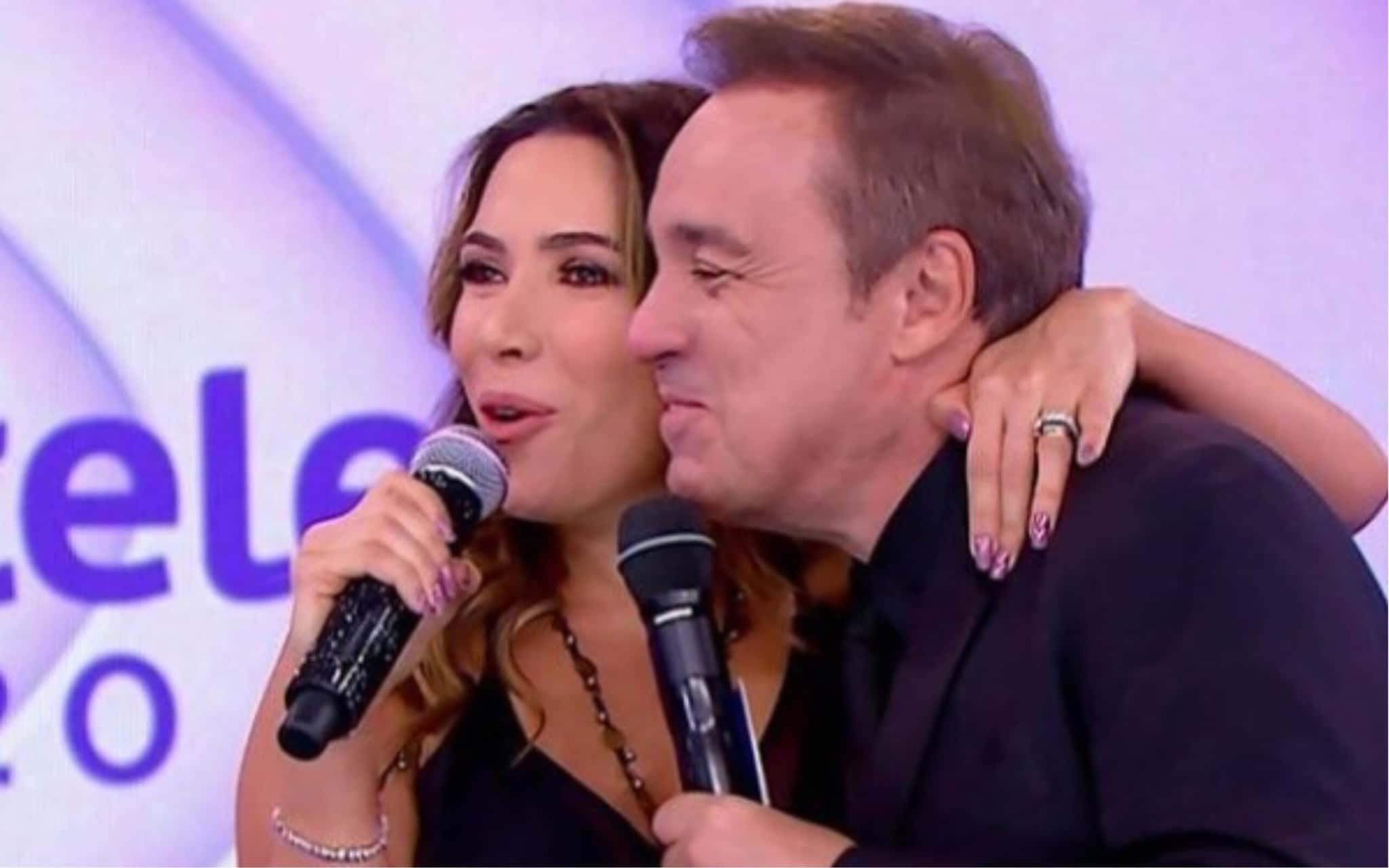 Gugu e Patricia Abravane durante o Teleton 2017 (Foto reprodução)