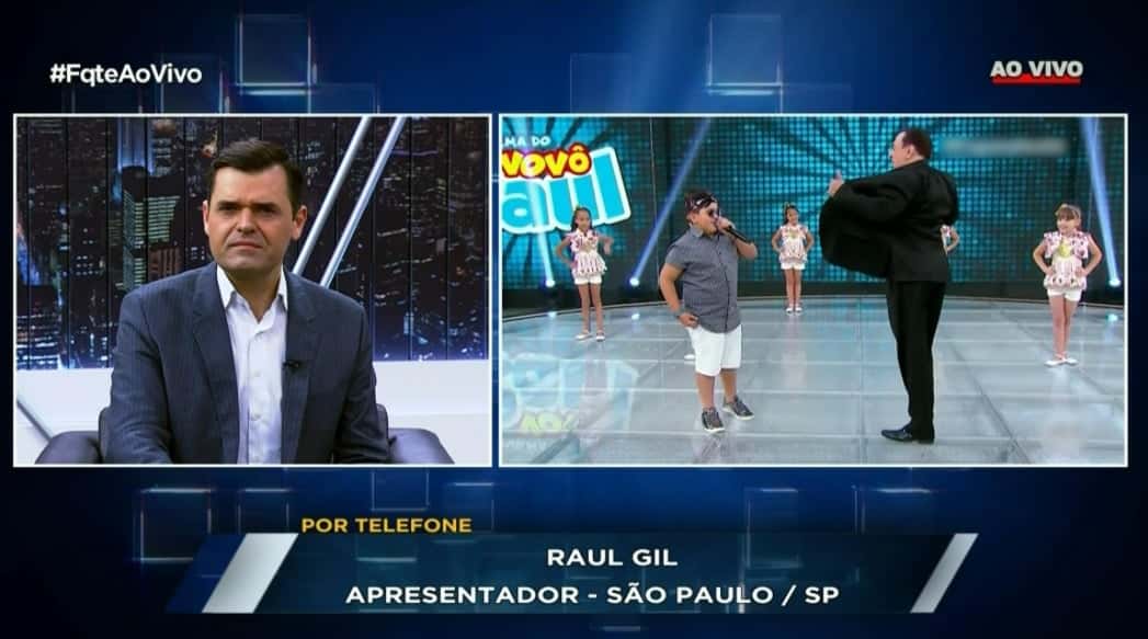 Raul Gil dá entrevista para programa religioso da Record. (Foto: Reprodução)