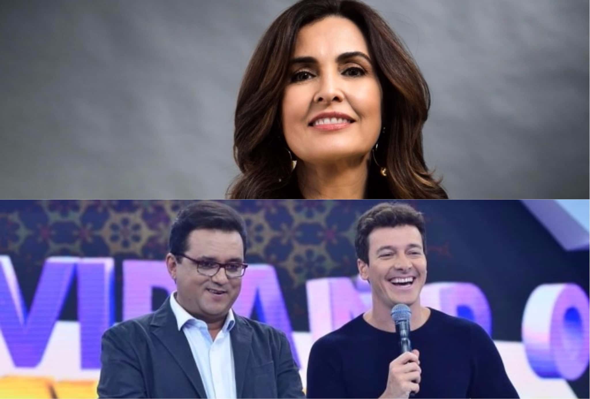 Fatíma Bernardes e Record estão no "Subiu, desceu" de hoje (Foto montagem)