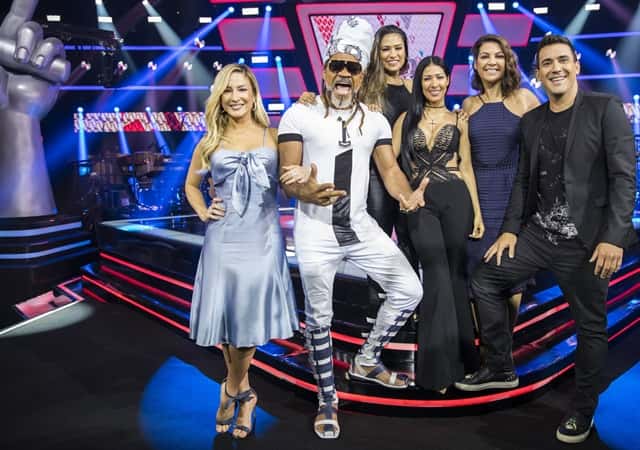 Cláudia Leitte, Carlinhos Brown, Simone & Simaria, Thalita Rebouças e André Marques (Foto: Globo/João Miguel Júnior)
