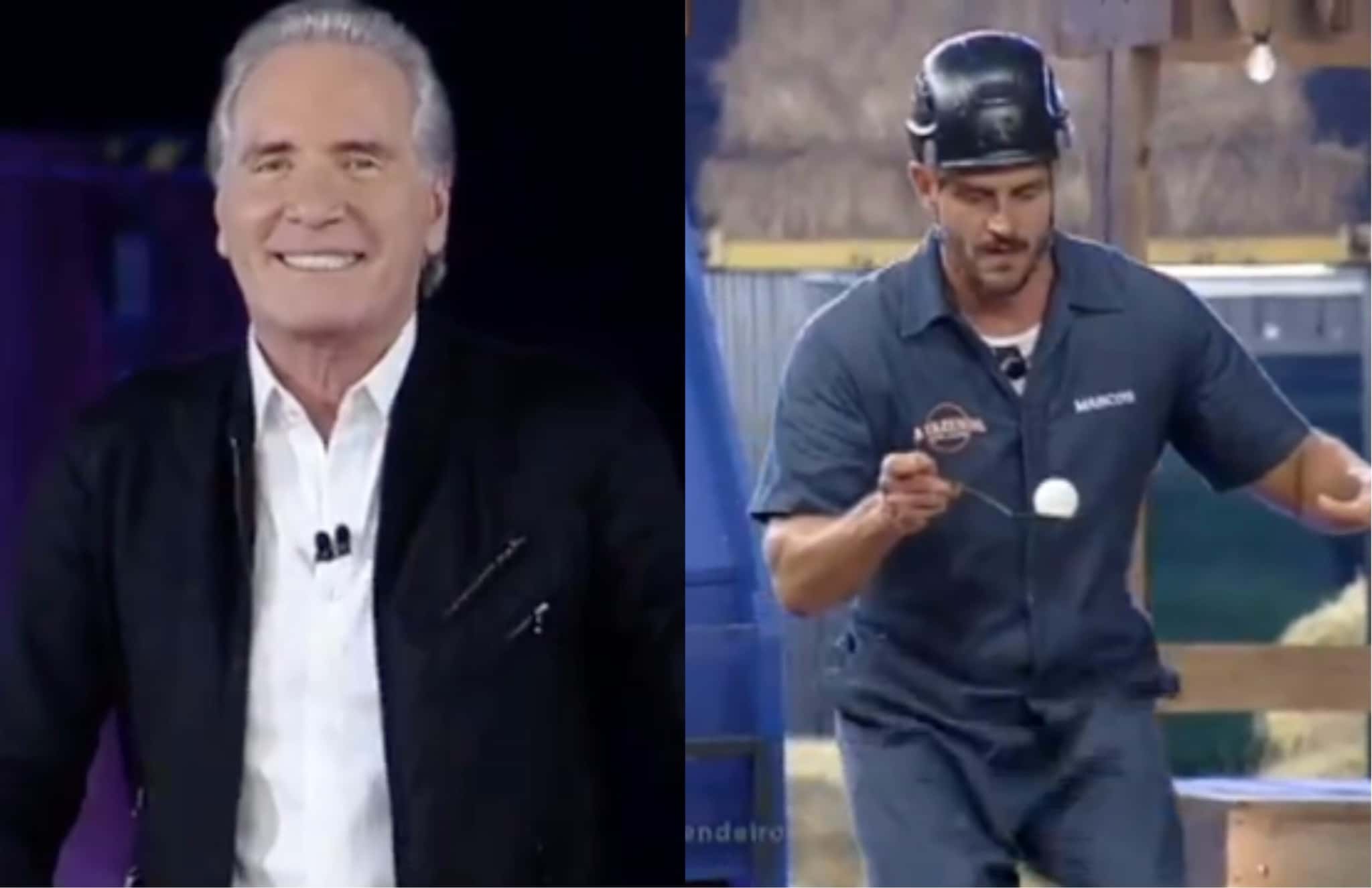 Roberto Justus e Marcos Harter na Fazenda (Foto montagem: TV Foco)