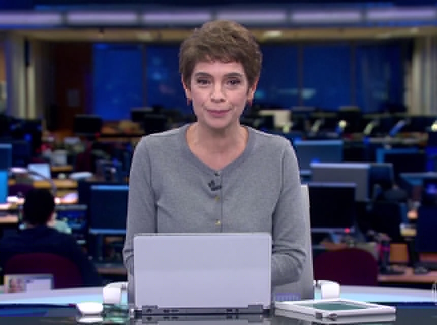 Renata Lo Prete no comando do Jornal da Globo (Foto: Reprodução)
