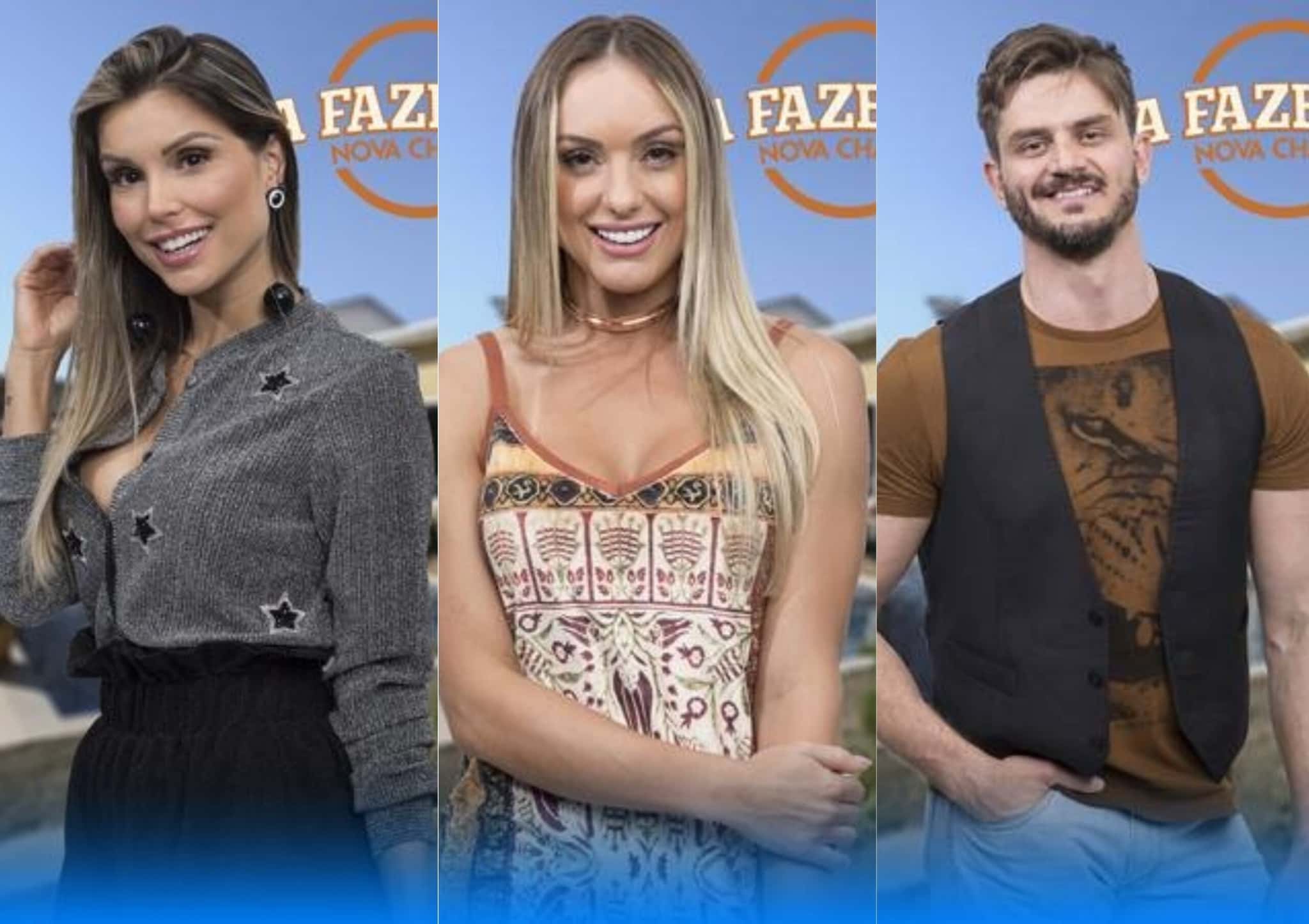 Flavia Viana, Monick Camargo e Marcos Harter estão na roça (Foto montagem: TV Foco)