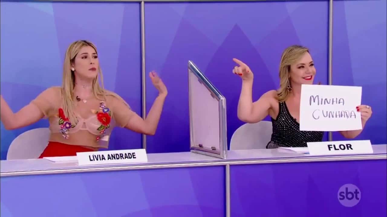 Flor e Lívia Andrade no SBT. (Foto: Reprodução)
