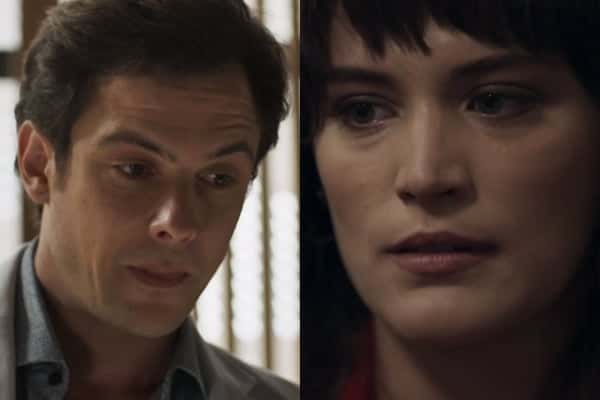Clara vai tripudiar em cima de Gael na novela O Outro Lado do Paraíso. (Foto: Reprodução/Globo)