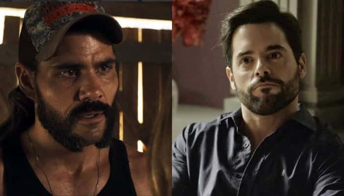 Mariano vai ficar desconfiado de Amaro nos próximos capítulos da novela O Outro Lado do Paraíso. (Foto: Reprodução/Montagem)
