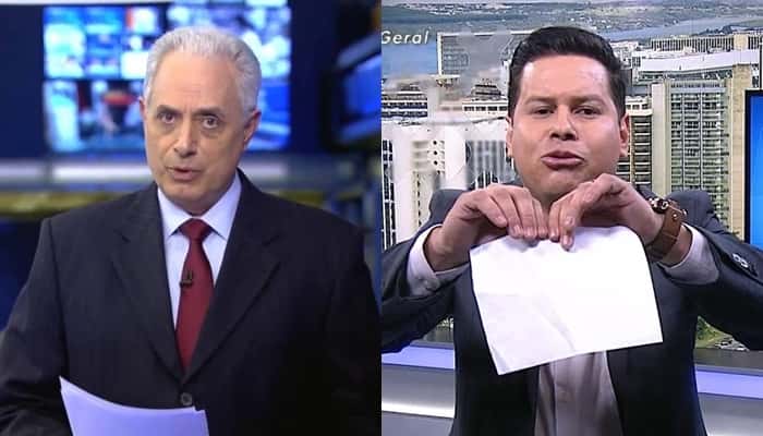 William Waack e Marcão do Povo: jornalistas se "queimaram" por causa de racismo (Fotos: Reprodução/Globo/Record/Montagem TV Foco)