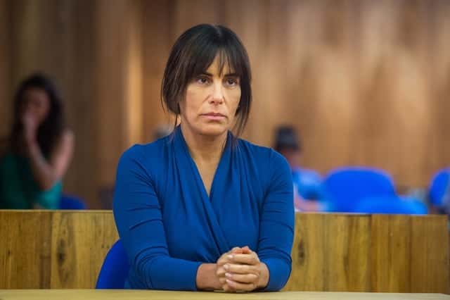 Duda (Gloria Pires) no julgamento em O Outro Lado do Paraíso (Foto: Globo/Raquel Cunha)