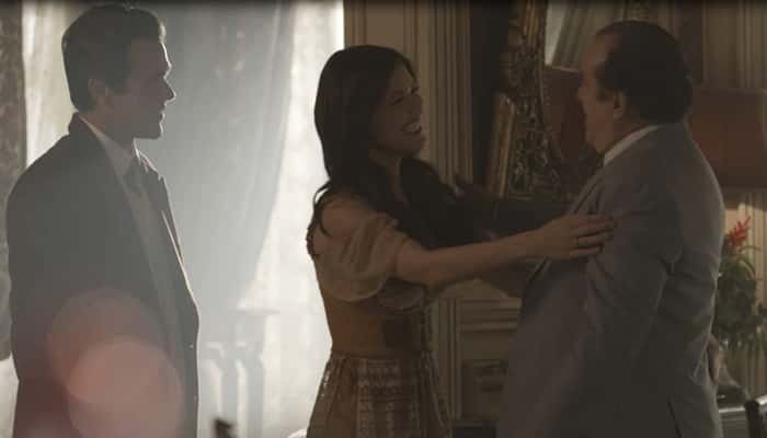 Maria Vitória (Vitoria Strada) e José Augusto (Tony Ramos) em cena de Tempo de Amar (Foto: Divulgação/Globo)