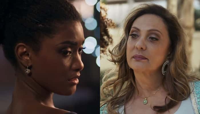 Nádia e Raquel na novela O Outro Lado do Paraíso. (Foto: Reprodução/Montagem/TV Foco)