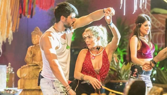 Lucas e Jéssica na primeira festa do BBB18 (Foto: Divulgação/Globo)