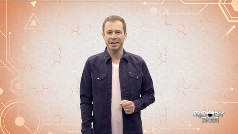 O apresentador Tiago Leifert no BBB 18. (Foto: Reprodução/Globo(