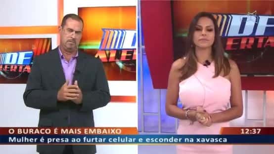 Apresentadora de TV explica o que é 'xavasca' ao vivo. (Foto: Reprodução)