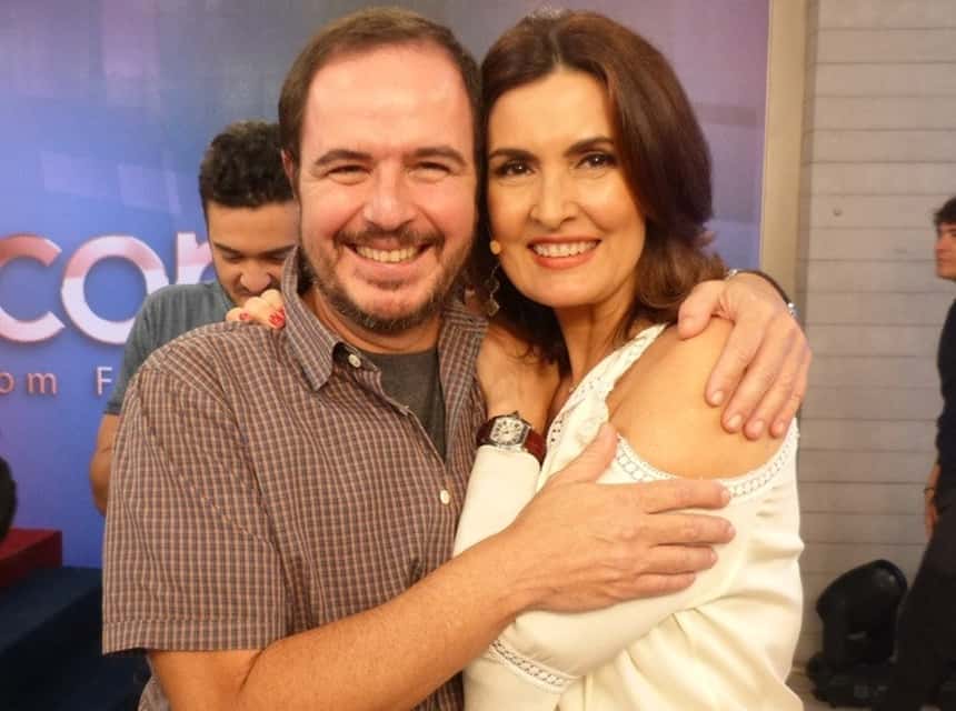 Fátima Bernardes e o diretor (Foto: Reprodução)