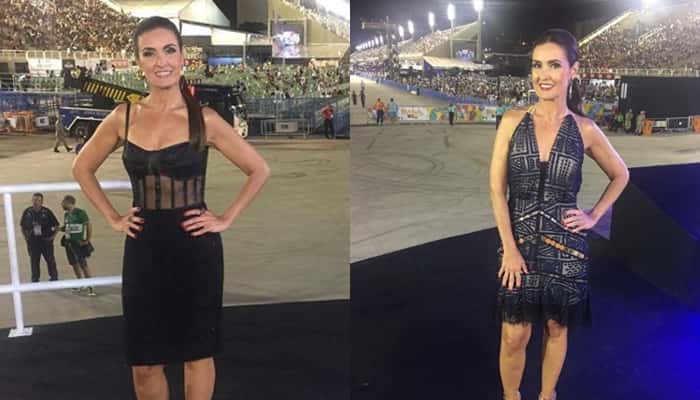 Fátima Bernardes optou pelo tom mais escuro na cobertura do Carnaval 2018. (Foto: Reprodução/Instagram)