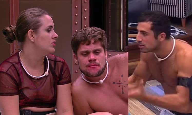 Patrícia, Breno e Kaysar tiveram discussão no reality show (Foto: Reprodução)