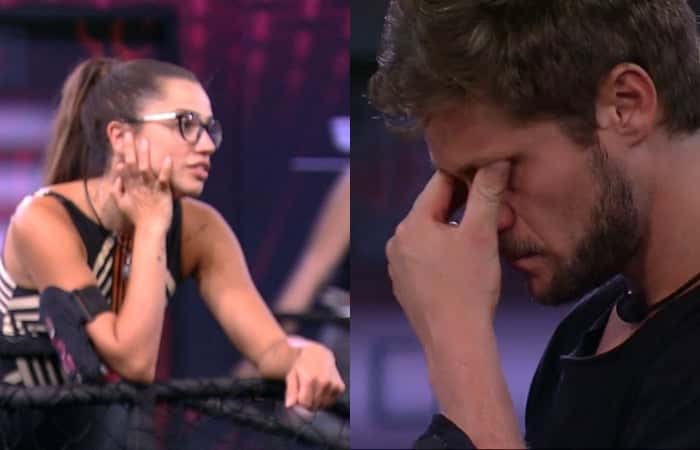 Paula e Breno na prova de imunidade (Foto: Reprodução)