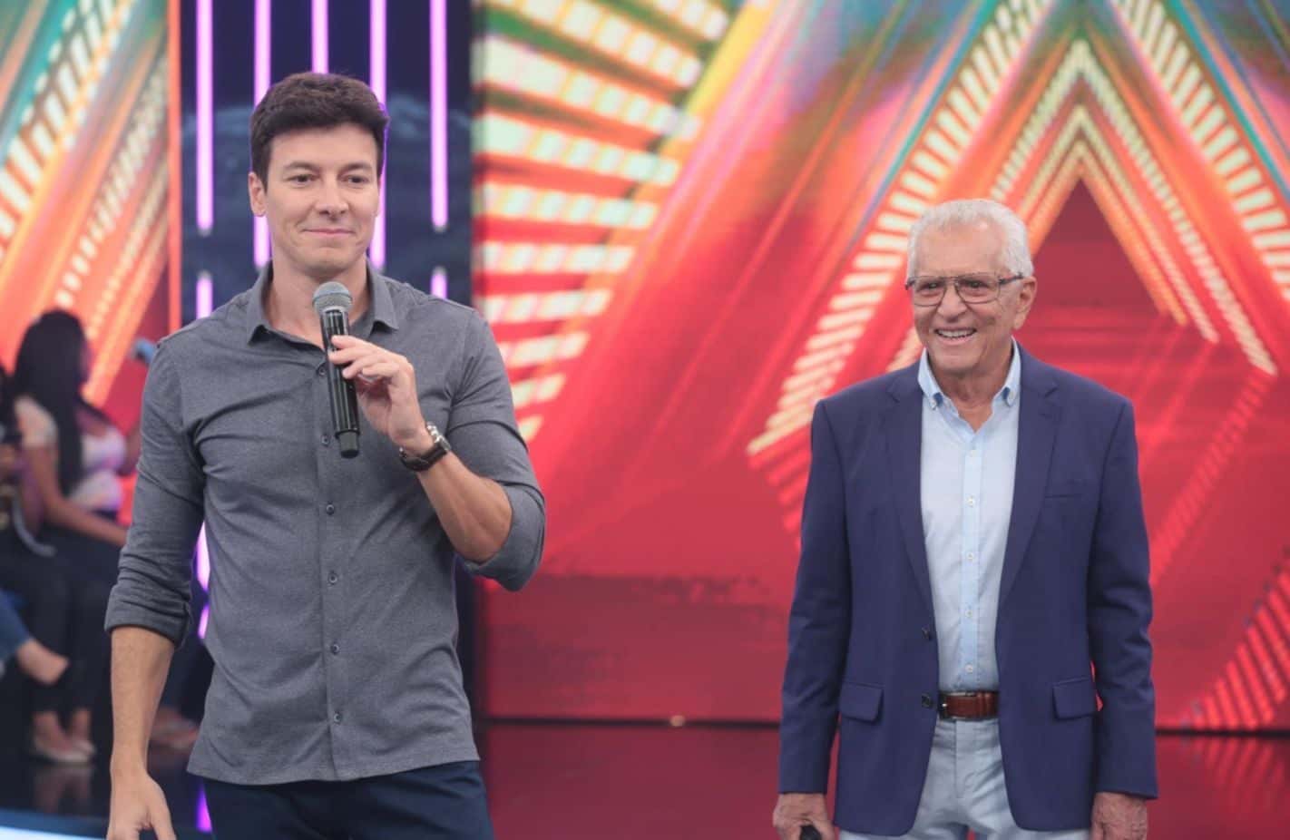 Rodrigo Faro e Carlos Alberto (Foto: Divulgação/Record TV)