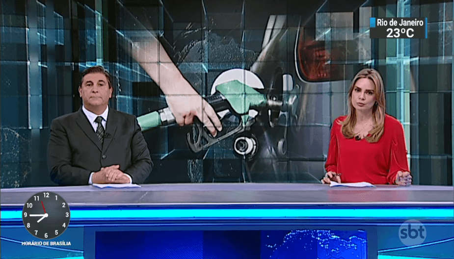 Carlos Nascimento e Rachel Sheherazade no comando do SBT Brasil (Foto: Reprodução/SBT)